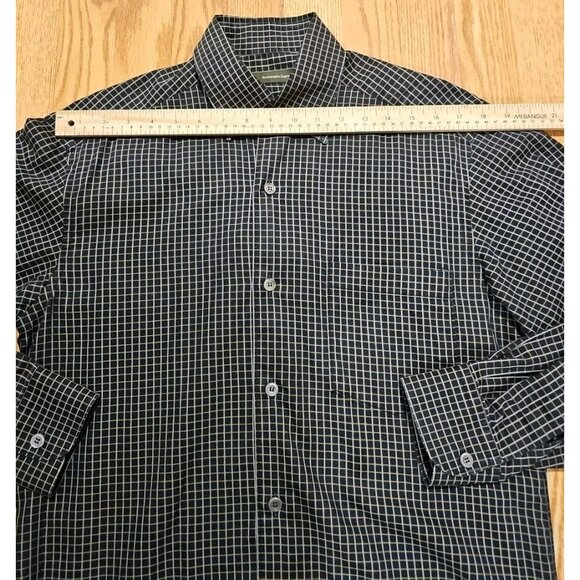 Ermenegildo Zegna Men Dress Shirt M Gray Black Check Plaid Italy Old Money - Picture 5 of 8